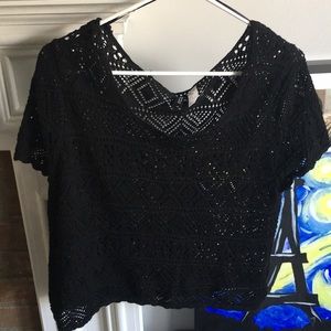 H&M Black crop top M knitted